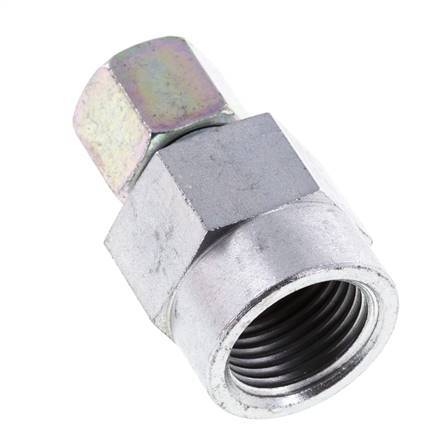 8S & G1/2'' Racor recto de acero zincado con rosca hembra para manómetros 630 bar ISO 8434-1
