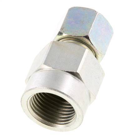 10S y G1/2'' Racor recto de acero galvanizado con rosca hembra para manómetros 630 bar ISO 8434-1