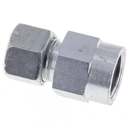 12S & G1/2'' Racor recto de acero zincado con rosca hembra para manómetros 630 bar ISO 8434-1
