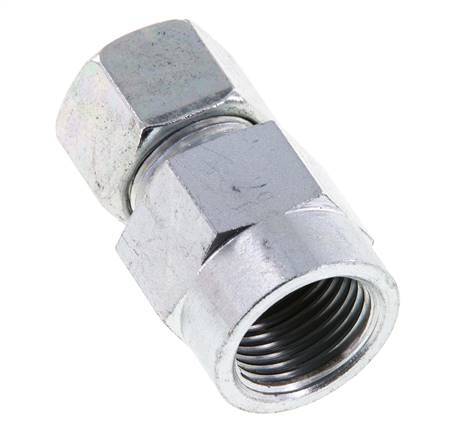 12S & G1/2'' Racor recto de acero zincado con rosca hembra para manómetros 630 bar ISO 8434-1