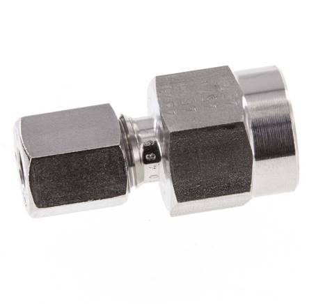 Accesorio de corte recto de acero inoxidable 6L y G1/4'' con rosca hembra para manómetros de 315 bar ISO 8434-1