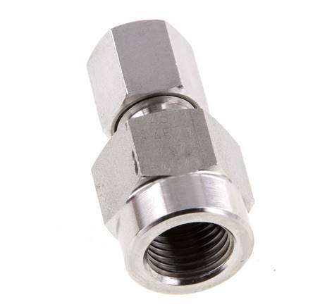 Accesorio de corte recto de acero inoxidable 6L y G1/4'' con rosca hembra para manómetros de 315 bar ISO 8434-1