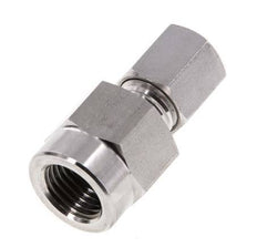 Accesorio de corte recto de acero inoxidable 6L y G1/4'' con rosca hembra para manómetros de 315 bar ISO 8434-1