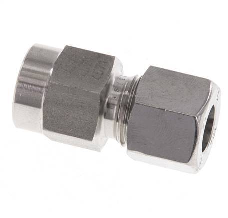 Accesorio de corte recto de acero inoxidable 10L y G1/4'' con rosca hembra para manómetros de 315 bar ISO 8434-1