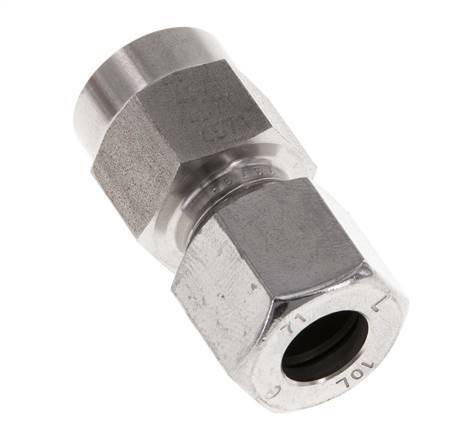Accesorio de corte recto de acero inoxidable 10L y G1/4'' con rosca hembra para manómetros de 315 bar ISO 8434-1