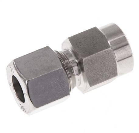 Accesorio de corte recto de acero inoxidable 10L y G1/4'' con rosca hembra para manómetros de 315 bar ISO 8434-1