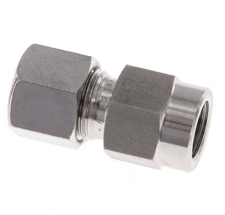 Accesorio de corte recto de acero inoxidable 10L y G1/4'' con rosca hembra para manómetros de 315 bar ISO 8434-1