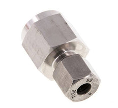 Accesorio de corte recto de acero inoxidable 8S y G1/2'' con rosca hembra para manómetros de 630 bar ISO 8434-1