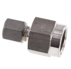 Racor de compresión recto de acero inoxidable 6S y G1/2'' con rosca hembra para manómetros 500 bar ISO 8434-1