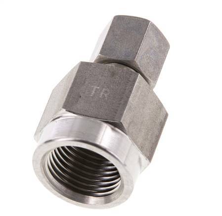 Racor de compresión recto de acero inoxidable 6S y G1/2'' con rosca hembra para manómetros 500 bar ISO 8434-1