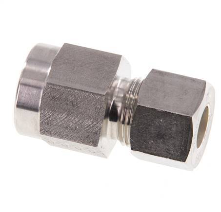 Racor de compresión recto de acero inoxidable 12S y G1/2'' con rosca hembra para manómetros 400 bar ISO 8434-1