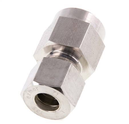 Racor de compresión recto de acero inoxidable 12S y G1/2'' con rosca hembra para manómetros 400 bar ISO 8434-1