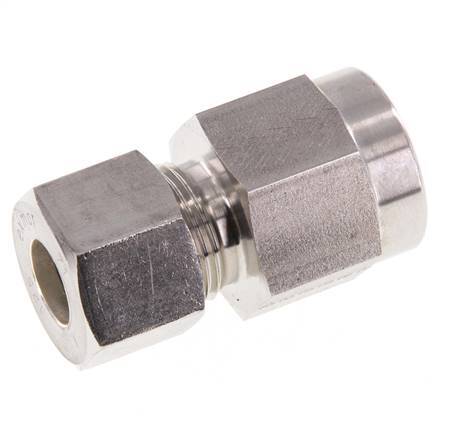 Racor de compresión recto de acero inoxidable 12S y G1/2'' con rosca hembra para manómetros 400 bar ISO 8434-1