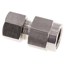 Racor de compresión recto de acero inoxidable 12S y G1/2'' con rosca hembra para manómetros 400 bar ISO 8434-1