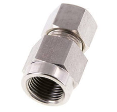 Racor de compresión recto de acero inoxidable 12S y G1/2'' con rosca hembra para manómetros 400 bar ISO 8434-1