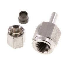 Rótula recta de acero inoxidable de 6L y G1/4'' con rosca hembra para manómetros de 315 bar ISO 8434-1