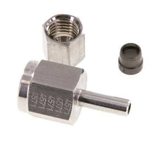 Rótula recta de acero inoxidable de 6L y G1/4'' con rosca hembra para manómetros de 315 bar ISO 8434-1
