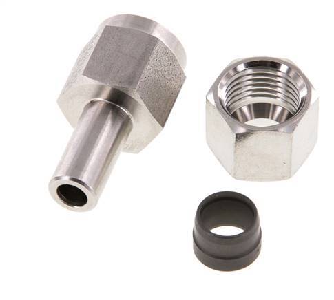 Rótula recta de acero inoxidable de 10L y G1/4'' con rosca hembra para manómetros de 315 bar ISO 8434-1