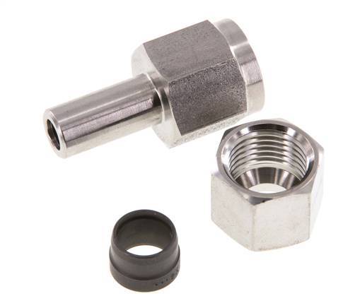 Rótula recta de acero inoxidable de 10L y G1/4'' con rosca hembra para manómetros de 315 bar ISO 8434-1