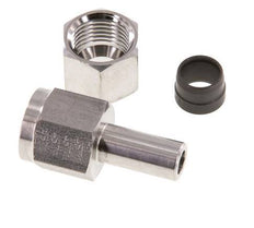 Rótula recta de acero inoxidable de 10L y G1/4'' con rosca hembra para manómetros de 315 bar ISO 8434-1