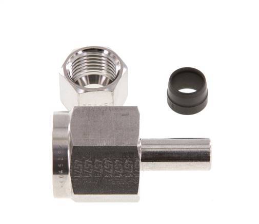 10S y G1/2'' Rótula recta de acero inoxidable con rosca hembra para manómetros 630 bar ISO 8434-1