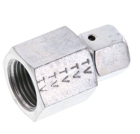 8S & G1/2'' Acero zincado Rótula recta con rosca hembra para manómetros 630 bar Cono de estanqueidad NBR ISO 8434-1