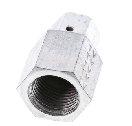 8S & G1/2'' Acero zincado Rótula recta con rosca hembra para manómetros 630 bar Cono de estanqueidad NBR ISO 8434-1