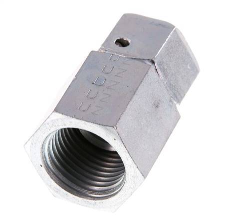 12S & G1/2'' Acero zincado Rótula recta con rosca hembra para manómetros 630 bar Cono de estanqueidad NBR ISO 8434-1