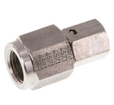 Rótula recta de acero inoxidable de 6L y G1/4'' con rosca hembra para manómetros de 315 bar Cono de sellado de FKM ISO 8434-1