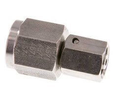Rótula recta de acero inoxidable de 6L y G1/4'' con rosca hembra para manómetros de 315 bar Cono de sellado de FKM ISO 8434-1