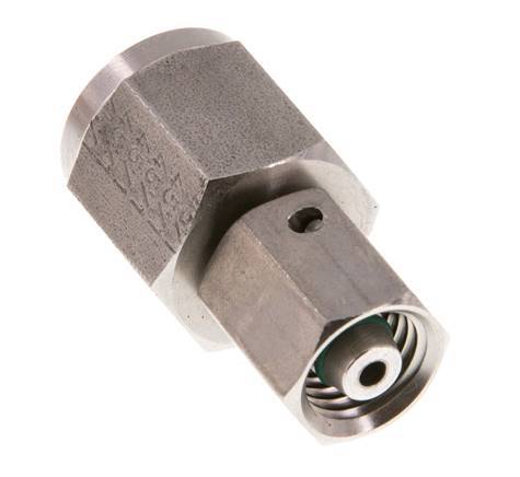 Rótula recta de acero inoxidable de 6L y G1/4'' con rosca hembra para manómetros de 315 bar Cono de sellado de FKM ISO 8434-1