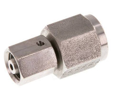 Rótula recta de acero inoxidable de 6L y G1/4'' con rosca hembra para manómetros de 315 bar Cono de sellado de FKM ISO 8434-1