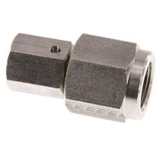 Rótula recta de acero inoxidable de 6L y G1/4'' con rosca hembra para manómetros de 315 bar Cono de sellado de FKM ISO 8434-1