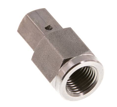 Rótula recta de acero inoxidable de 6L y G1/4'' con rosca hembra para manómetros de 315 bar Cono de sellado de FKM ISO 8434-1