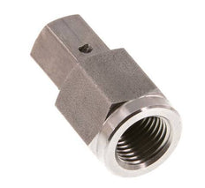 Rótula recta de acero inoxidable de 6L y G1/4'' con rosca hembra para manómetros de 315 bar Cono de sellado de FKM ISO 8434-1