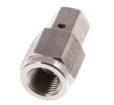 Rótula recta de acero inoxidable de 6L y G1/4'' con rosca hembra para manómetros de 315 bar Cono de sellado de FKM ISO 8434-1