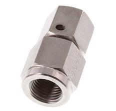 Rótula recta de acero inoxidable de 8L y G1/4'' con rosca hembra para manómetros de 315 bar Cono de sellado de FKM ISO 8434-1