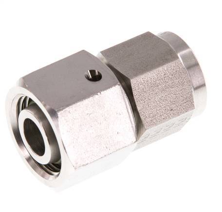 Rótula recta de acero inoxidable 12L y G1/4'' con rosca hembra para manómetros 315 bar Cono de estanqueidad FKM ISO 8434-1