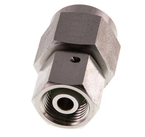 10S y G1/2'' Rótula recta de acero inoxidable con rosca hembra para manómetros 630 bar Cono de estanqueidad FKM ISO 8434-1
