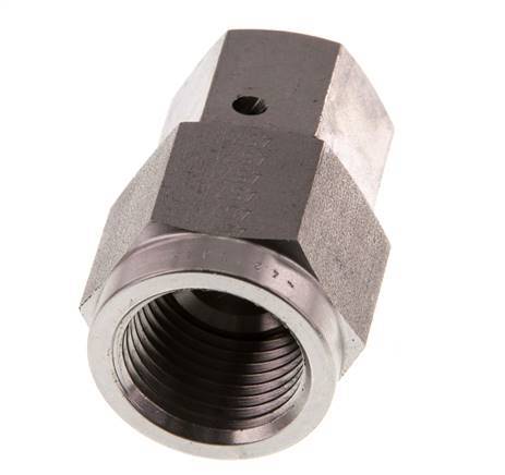 10S y G1/2'' Rótula recta de acero inoxidable con rosca hembra para manómetros 630 bar Cono de estanqueidad FKM ISO 8434-1