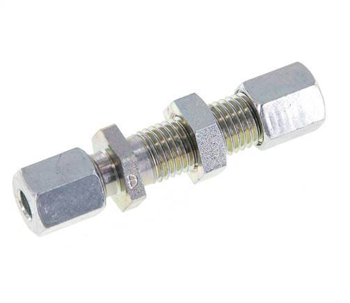 6L Zink plated Steel Straight Cutting Fitting Bulkhead 315 bar ISO 8434-1 [2 Pieces]