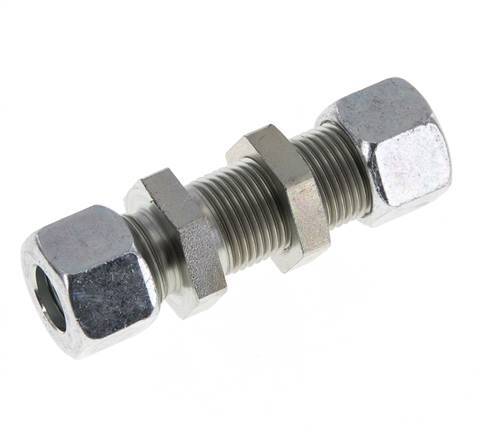 Accesorio de corte recto de acero galvanizado 12L Pasamuros 315 bar ISO 8434-1