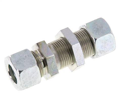 Racor de corte recto de acero galvanizado 15L Pasamuros 315 bar ISO 8434-1
