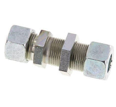 Racor de corte recto de acero galvanizado 15L Pasamuros 315 bar ISO 8434-1