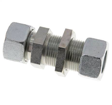 22L Acero Zincado Racor Recto Pasamuros 160 bar ISO 8434-1