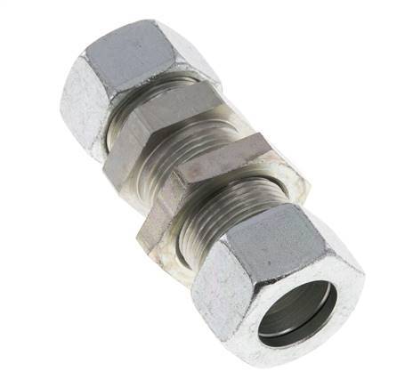 22L Acero Zincado Racor Recto Pasamuros 160 bar ISO 8434-1