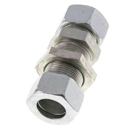 22L Acero Zincado Racor Recto Pasamuros 160 bar ISO 8434-1