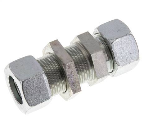 22L Acero Zincado Racor Recto Pasamuros 160 bar ISO 8434-1