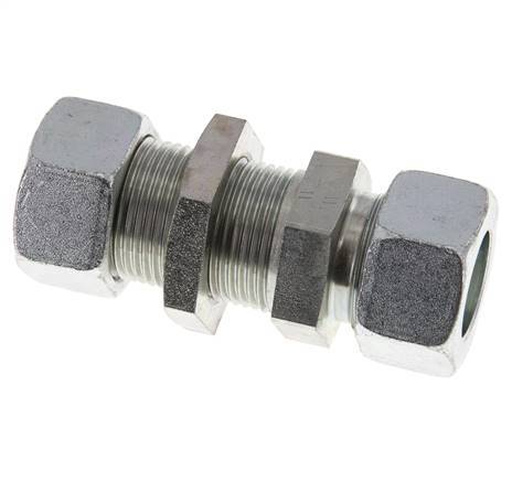 22L Acero Zincado Racor Recto Pasamuros 160 bar ISO 8434-1