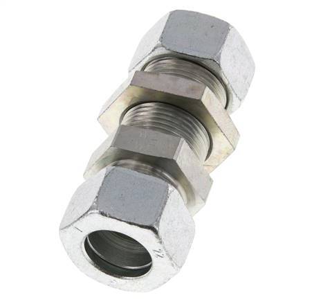 22L Acero Zincado Racor Recto Pasamuros 160 bar ISO 8434-1